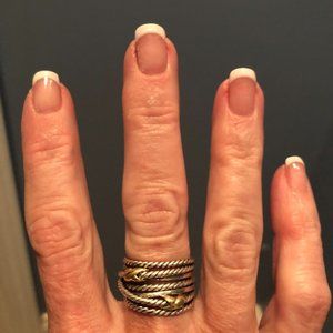 David Yurman Double X Crossover Ring with 18K Gold